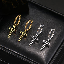Load image into Gallery viewer, Stainless Steel Cross Earrings