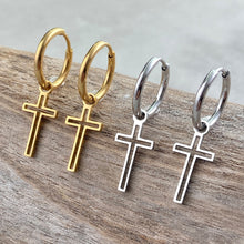 Load image into Gallery viewer, Stainless Steel Cross Earrings