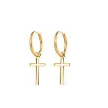 Load image into Gallery viewer, Stainless Steel Cross Earrings