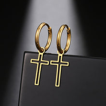 Load image into Gallery viewer, Stainless Steel Cross Earrings