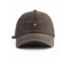 Load image into Gallery viewer, Jesus Saves Denim Washed Cotton Adjustable Dad Cap