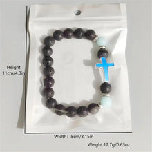 Load image into Gallery viewer, Be The Light, Carry Your Cross Midnight Stone Glow-In-The-Dark Bracelet