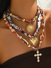 Load image into Gallery viewer, Conception Of The Heart Cross Scarf Fashion Necklace Collection