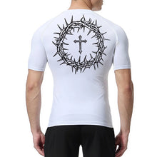 Load image into Gallery viewer, Carry Your Cross, Crown Of Thorns Fit Athletic Shirt (Short Sleeve and Long Sleeve Available)