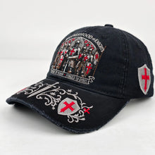 Load image into Gallery viewer, Army Of God Brotherhood of Knights Washed Denim Adjustable Dad Cap