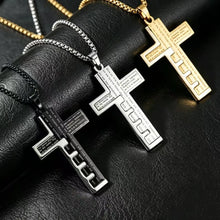 Load image into Gallery viewer, Engraved Lord's Prayer Key To The Kingdom Stainless Steel Chain