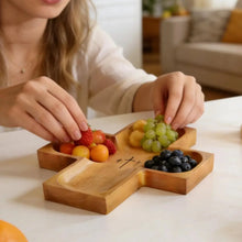 Load image into Gallery viewer, Small Cross Wood Serving Tray