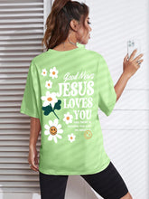 Load image into Gallery viewer, Good News, Jesus Loves You Spring Floral Cotton Tshirt