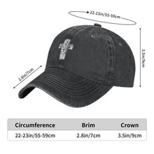 Load image into Gallery viewer, Lion Of Judah Cross Denim Cap