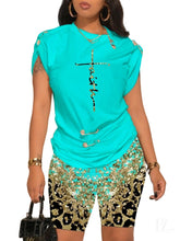 Load image into Gallery viewer, Pinned to Faith Summer Fashion 2 Piece Set