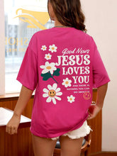 Load image into Gallery viewer, Good News, Jesus Loves You Spring Floral Cotton Tshirt