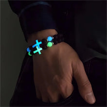 Load image into Gallery viewer, Be The Light, Carry Your Cross Midnight Stone Glow-In-The-Dark Bracelet