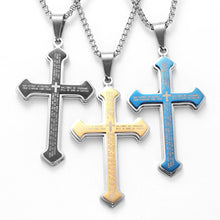 Load image into Gallery viewer, Our Father Stainless Steel Cross Chain