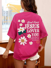 Load image into Gallery viewer, Good News, Jesus Loves You Spring Floral Cotton Tshirt