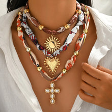 Load image into Gallery viewer, Conception Of The Heart Cross Scarf Fashion Necklace Collection