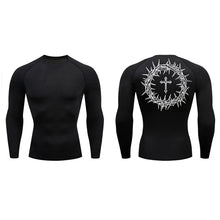 Load image into Gallery viewer, Carry Your Cross, Crown Of Thorns Fit Athletic Shirt (Short Sleeve and Long Sleeve Available)