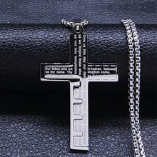 Load image into Gallery viewer, Engraved Lord's Prayer Key To The Kingdom Stainless Steel Chain