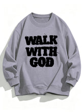 Load image into Gallery viewer, Walk With God Tattered Embroidered Cotton Sweatshirt