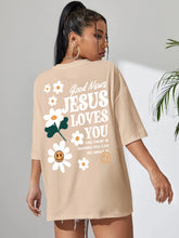 Load image into Gallery viewer, Good News, Jesus Loves You Spring Floral Cotton Tshirt