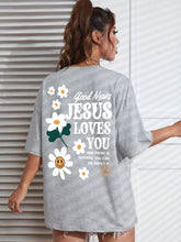 Load image into Gallery viewer, Good News, Jesus Loves You Spring Floral Cotton Tshirt
