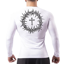 Load image into Gallery viewer, Carry Your Cross, Crown Of Thorns Fit Athletic Shirt (Short Sleeve and Long Sleeve Available)