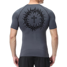 Load image into Gallery viewer, Carry Your Cross, Crown Of Thorns Fit Athletic Shirt (Short Sleeve and Long Sleeve Available)