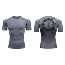 Load image into Gallery viewer, Carry Your Cross, Crown Of Thorns Fit Athletic Shirt (Short Sleeve and Long Sleeve Available)