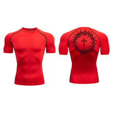 Load image into Gallery viewer, Carry Your Cross, Crown Of Thorns Fit Athletic Shirt (Short Sleeve and Long Sleeve Available)