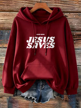 Load image into Gallery viewer, Good News Jesus Saves Cotton Fleece Hoodie