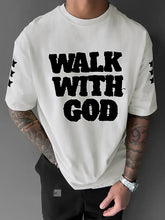 Load image into Gallery viewer, Walk With God Tattered Embroidered Premium Cotton Tshirt