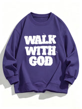 Load image into Gallery viewer, Walk With God Tattered Embroidered Cotton Sweatshirt
