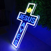 Load image into Gallery viewer, Large King Jesus Saves Custom Church/Home Illumination (Shipping only to USA, Europe, Australia)