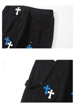 Load image into Gallery viewer, Crucified In Christ Embroidered Cross Painter's Slacks