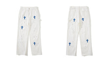 Load image into Gallery viewer, Crucified In Christ Embroidered Cross Painter's Slacks