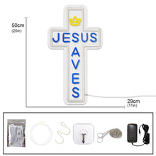 Load image into Gallery viewer, Large King Jesus Saves Custom Church/Home Illumination (Shipping only to USA, Europe, Australia)