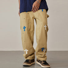 Load image into Gallery viewer, Crucified In Christ Embroidered Cross Painter's Slacks