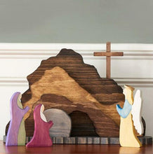 Load image into Gallery viewer, He Is Risen Wood Resin Figurine Set