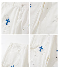 Load image into Gallery viewer, Crucified In Christ Embroidered Cross Painter's Slacks