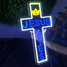 Load image into Gallery viewer, Large King Jesus Saves Custom Church/Home Illumination (Shipping only to USA, Europe, Australia)