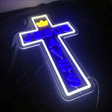 Load image into Gallery viewer, Large King Jesus Saves Custom Church/Home Illumination (Shipping only to USA, Europe, Australia)