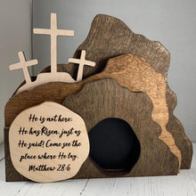 Load image into Gallery viewer, Matthew 28:6 Tree of Life, Empty Tomb Wood Resin Decor