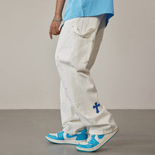 Load image into Gallery viewer, Crucified In Christ Embroidered Cross Painter's Slacks