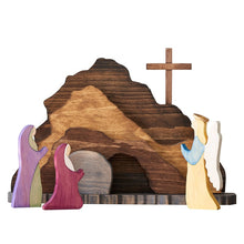 Load image into Gallery viewer, He Is Risen Wood Resin Figurine Set