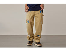 Load image into Gallery viewer, Crucified In Christ Embroidered Cross Painter's Slacks