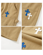 Load image into Gallery viewer, Crucified In Christ Embroidered Cross Painter's Slacks