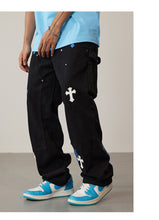 Load image into Gallery viewer, Crucified In Christ Embroidered Cross Painter's Slacks
