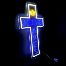 Load image into Gallery viewer, Large King Jesus Saves Custom Church/Home Illumination (Shipping only to USA, Europe, Australia)