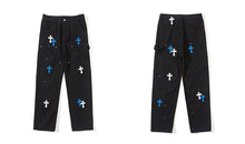 Load image into Gallery viewer, Crucified In Christ Embroidered Cross Painter's Slacks