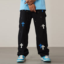 Load image into Gallery viewer, Crucified In Christ Embroidered Cross Painter's Slacks
