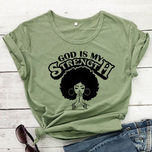 Load image into Gallery viewer, I Derive My Strength and Empowerment in Pride-less Godly Truth Tshirt